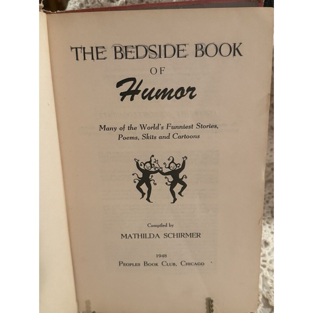 The Bedside Book of Humor 1948 Mathilda Schirmer Vintage Hardcover